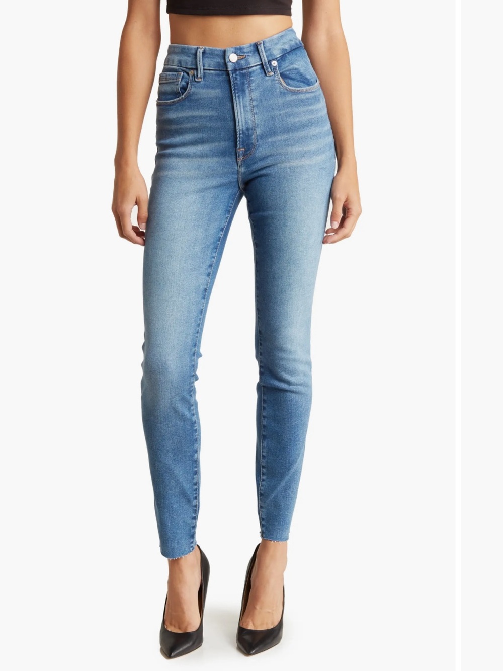 Good American Always Fits Good Legs Skinny Mid-Rise Jeans NWT
